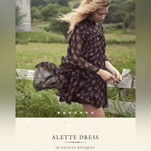 Doen Alette Silk Dress Paisley Bouquet Size Small